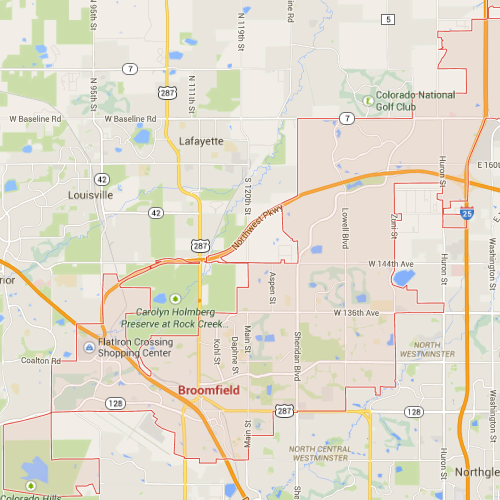 cleaning service area map, broomfield colorado