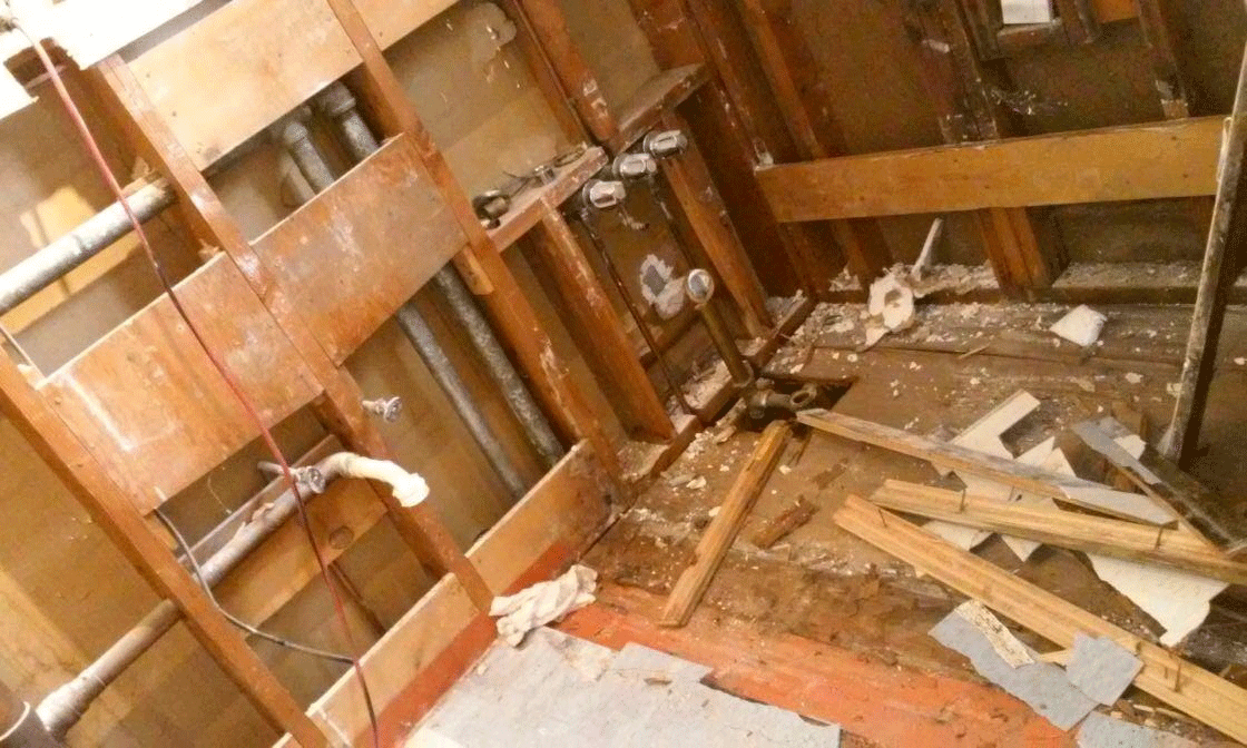 cleaning service client bathroom being remodelled.