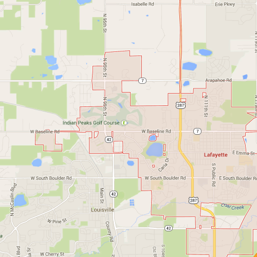 cleaning service area map, lafayette colorado