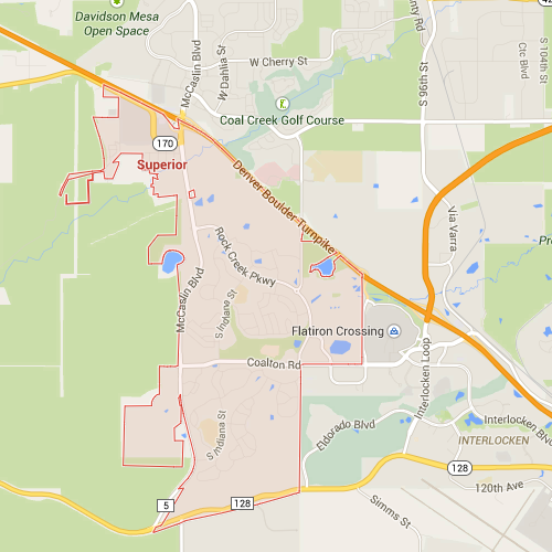 cleaning service area map, superior colorado
